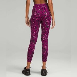 Lululemon Base Pace High-Rise Running Tight 25" Cheetah Camo Magenta Purple Mul